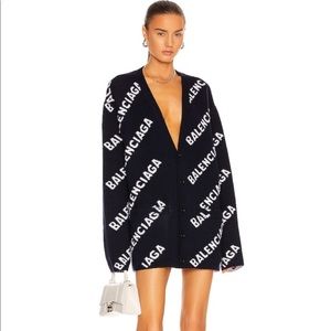 Balenciaga logo dark blue cardigan size XS